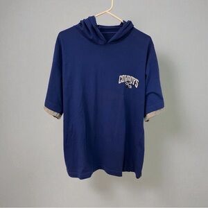Vintage Mitchell & Ness Blue Cowboys Hoodie, Men’s Medium, Pre-Game Shirt